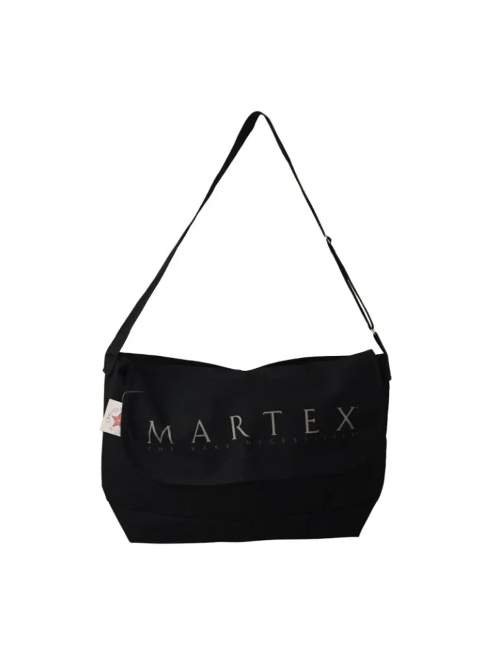Martex Messenger Bag Black Coated Canvas Work Travel School Minimalist Gorpcore